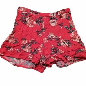 Miss Selfridge 8 Red Floral Shorts
